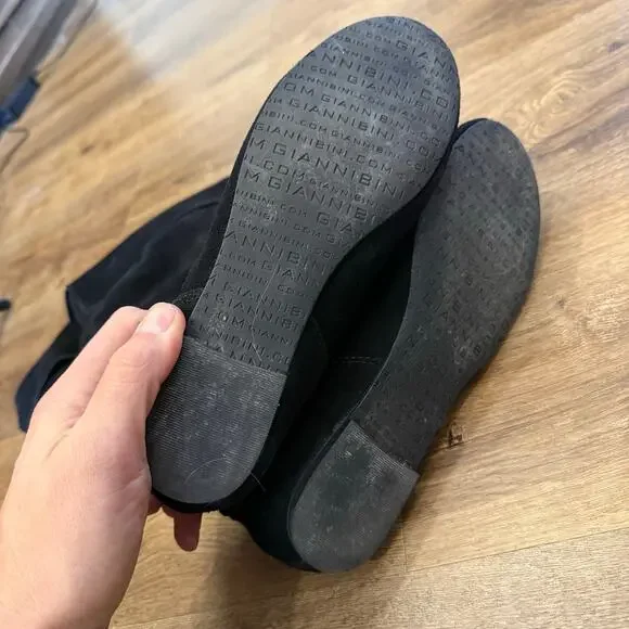 Gianni Bini Knee High Slouch Boots Women's Black Suede Size 8? Worn Very Little - Picture 4 of 8